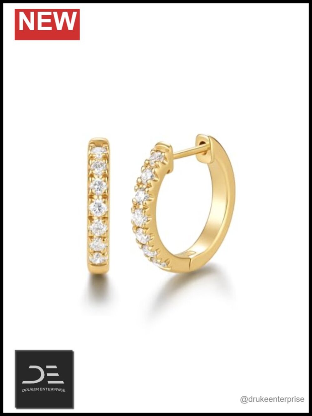 Lab-Grown Diamond Hoop Earrings Sterling Silver 0.46ct Promise Gift